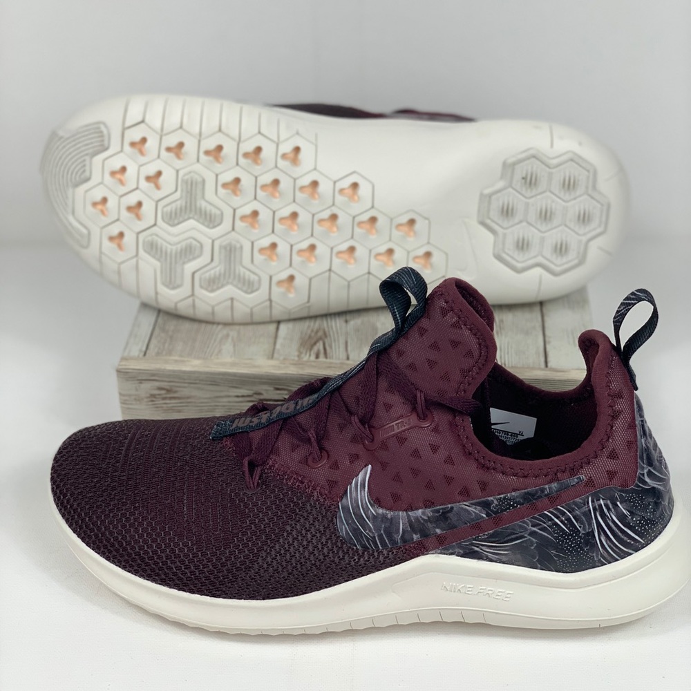 NWT Nike Free Trainers 8 Print  Burgundy Crush - Picture 5 of 6